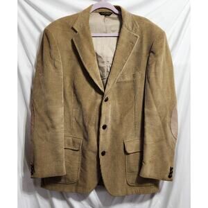 VTG ORVIS Corduroy‎ Blazer 44R Elbow Patch Beige Made In USA See Pictures READ